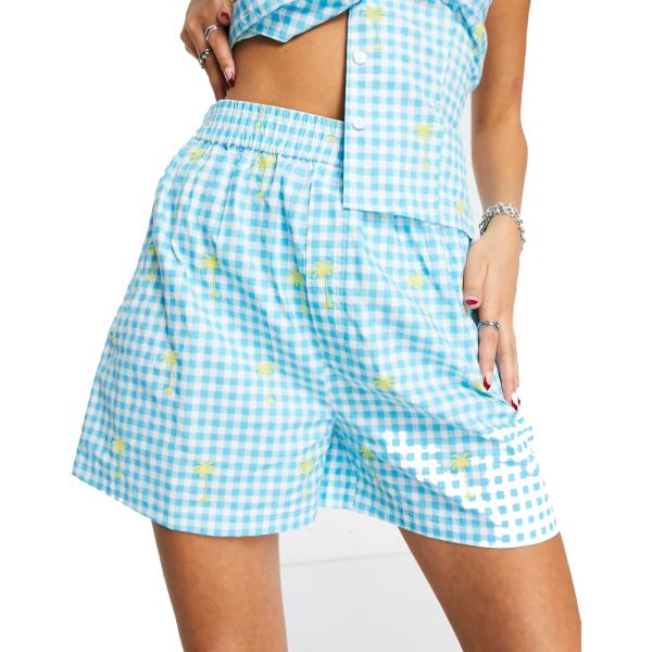 COLLUSION gingham dungaree